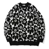 Suéteres masculinos suéter moda moda 90s flores malha jumper streetwear masculino hip hop harajuku malha casual malha