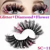 Ciglia finte 8d Farfalla colorata Glitter Trucco da palcoscenico naturale Visone finto Lucido spesso Paillettes esagerate Ciglia finte