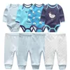 Conjuntos de ropa 4 piezas Baby Bodysuits4pcs pantalones nacidos ropa invierno algodón trajes niñas niños Custome Roupa de 230331