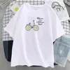 Women's T Shirts Sunflower Bike Kawaii Fashion Style Print Women's T-Shirt Summer Breathable Shirt Vintage Brand Clothes Soft Casual