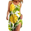 Robes décontractées fruits pastèque graphique plage impression 3D Robe femmes Robe formelle vêtements de plage sans manches Midi fille femme fête