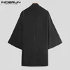 Heren Trench Coats Men Cardigan Open Stitch Losse streetwear met lange mouwen 2023 Chic Vintage Punk Solid Mens Cloak Cape Incerun 5xl 230331