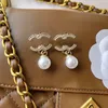 Kadınlar damga elmas küpeler cazibe inci küpe lüks mücevher tasarımcısı marka aksesuarları sanat gençlik moda eşleşmesi seçilmiş kadın küpe hediyeler kutusu