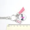 Hanger kettingen 10 stks borstkanker bewustzijn sieraden geloven roze lint charmes ketting voor cadeau