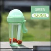 Water Bottles Double St Couples Drinking Bottle Boys Girls Portable Sports Plastic Bpa 600Ml Drop Delivery Home Garden Kitchen Dinin Dhivq
