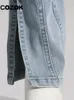 Dżinsowe dżinsy dżinsku Patchwork High talia dżinsowe spodnie streetwear 2023 Modna podzielona szczupła cienkie, chude spodnie 230330
