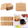 Party Favor Gift Blank Cork Coasters Square Cup Mat Heat Insation för Home DIY Table Proving Decoration Dålig dalbana RRB16507 Drop de DH8O2