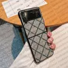 Samsung Galaxy Z Fold 5 4 Case Z Flip 5 4 3 CASE 5G HARD SHULL 가죽 원본 모노그램 문자 범퍼 모바일 커버 17 스타일