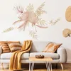 Wall Stickers Boho Leaves Wall Sticker Suitable for Children's Room Living Room Gold Earphone Sticker Baby Room Decoration 230331