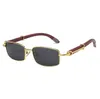 Novos óculos europeus e americanos Kajia Metal Metal Ficl Full original Wood Leg Sunglasses