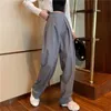 Damenhose Caprihose Hohe Taille Durchhängende Freizeithose Damen Koreanische Version Lose Breites Bein Dünn und Einfach 230331