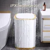 Waste Bins Smart Sensor Garbage Kitchen Bathroom Toilet Trash Can Automatic Induction Waterproof with Lid 1015L 230331