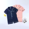 Pigiama 2 pezzi/set da bambino in pigiama set di lino in cotone estate per bambini abbigliamento per bambini ragazzi e ragazze condizionatore ad aria manica corta set 230331