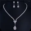 Necklace Earrings Set Wholesale Crystal Tennis Drop Sets Bridal Bridesmaid Wedding Engagement Jewelry Rhinestone