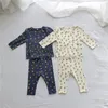 Pyjama's herfst citroenprint babykleding jongens en meisjes set baby lange mouw top en hoge taille broek katoen peuter pyjama set 230331