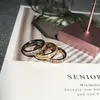 Pierścienie klastra Yun Ruo luksusowy torfrz cyrkon kryształowy pierścień różowy złoto kolor urodzinowy dar urodzinowy moda Tytanium stal biżuteria nigdy nie zanika