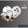 Muurstickers acryl spiegel 3d creatieve hartvorm diy kamer decoratieve sticker spiegels drop levering home tuin dhewi