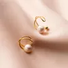 Backs Earrings Elegant Clips For Women Cuff Gold-color 925 Sterling Silver Ear Accessories Fashion Fine Pearl Jewelry Brincos