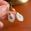 Pendientes colgantes de gota de agua de Jade, amuletos de moda Vintage para mujer, accesorios naturales blancos de jadeíta, regalos de plata 925, amuletos de regalo de joyería