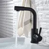 Kitchen Faucets Black Modern Bathroom Basin Faucet Stainless Steel Cold Wash Mixer Crane Tap Free Rotation Sink Faucets Single Handle 230331