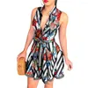 Casual Dresses Shirt Dress Lapel 3D Cutting Civersatile Peacock Pattern Women Short Clubwear