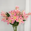 Dekorativa blommor för hemma El Table Garden Decoration Flower Gift Party Accessory 3D Printing Lily Real Touching Artificial