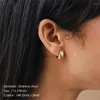 Boucles d'Oreilles Créoles Plaqué Or 14K Croissant Torsadé Rond Chunky Pour Femme Et Fille Cadeau Elle