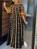 Plus size jurken vonda maat 5xl jurk 2023 vrouwen lange maxi sundress oneck gedrukt casual bohemian gewaad femme lantaarn mouw feestvestido 230330