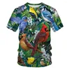 Kvinnors T-skjortor Summer Funny Parrot 3D Printing Casual Street Sports Lätt tyg för barn Fashion Animal Bird Men damer T-shirt