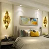 Wandleuchten Nordic Creative LED Lampe Schlafzimmer Nacht Gang Wohnzimmer Hintergrund Oberflächenmontage 110 V / 220 V Indoor Gold Decor Leuchte