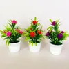 Decorative Flowers 1pc Mini Simulation Plastic Plant Indoor Green Small Bonsai Artificial Potted Fake Faux Grass Home Garden Decoration