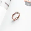 Rose Gold Matte Brilliance Heart Band Ring para Pandora 925 Sterling Silver Wedding Designer Rings Jóias para mulheres Anel de amor de namorada com conjunto de caixas originais
