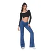 Jeans de jeans femininos Cintura alta para mulheres moda slim jeans flare y2k streetwear roupas mulheres calças casuais calças 2303331