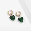 Dangle Earrings Chandelier Fashion TransparentGlass Big Heart Drop Drop