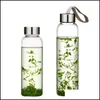 Water Bottles 22Oz Glass Bottle Bpa Sports Single Layer High Temperature Resistant With Tea Filter And Nylon Drop Delivery Home Gard Dhrp2