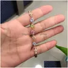 Bracciale a catena alla moda con zirconi cubici per le donne, romantico, colore, cristallo, argento, fascino, elegante, damigella d'onore, gioielli Dr Dhgarden Dhrvy