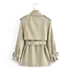 Women's Trench Coats PB ZA Autumn Collection British Style Single Breasted With Belt Beige Jacket Clothing 230331