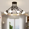 Taklampor Creative LED Iron Art Lamp Morden grenformad heminredningsrum Living Kitchen Flush Mount Light E27
