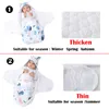 Sovsäckar vinterfödda baby wrap filtar tecknad kuvert för sömnsäck tjock kokong i 06 månader 230331