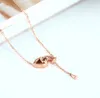 Pendant Necklaces 316L Stainless Steel Demon Eye Necklace Projection 100 Languages I Love You Titanium Rose Gold Not Fade