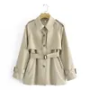 Women's Trench Coats PB ZA Autumn Collection British Style Single Breasted With Belt Beige Jacket Clothing 230331