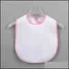 Other Home Textile Sublimation Blank Baby Bib Diy Heat Transfer Toddler Burp Cloths Polyester White Feeder Bibs Drop Delivery Garden Dh8Bq