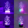 Nocne światła NOWOŚĆ WALICALNE RAZE 3D LED LED LIGHT DO KITA ANIME GRA DUAL KOLOROWA LAMA SUNSET DZIECKO Dekorowanie sypialni Iluzj Prezent urodzinowy P230331