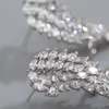 Angle Wings Zircon Earring White Gold Filled Party Wedding Drop Earrings for Women Bridal Engagment Promise Jewelry Gift