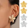 Eleganti orecchini a bottone con fiori grandi color oro per le donne Orecchini di grandi dimensioni in metallo con gioielli per feste alla moda