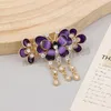 New Rhinestone Butterfly Tassel Hair Clip Hair Barrette Women Girl Vintage Crystal Butterfly Flower Hairpin Hair Accessory Gift