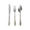 Dinnerware Sets Stainless Steel English Tableware Mirror Polishing Ins Wind Knife Fork Spoon Gold-plated England Cutlery Set