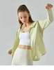 Lu Hooded Zipper Casual Jacka Women Sun Protection Solscreen Thin Top Run Sports Jacket Finger Hole Long Sleeve Yoga Jacket ADSL371 L1