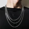 Choker Temperament Classic Men Cube Rope Chain Naszyjnik szerokość 3MM ze stali nierdzewnej długi dla kobiet biżuteria