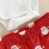 Одежда набор Citgeett осень рождественские детские детские пленки для девочек на сайте буквы с длинными рукавами припечатка Romper Santa Flare Bowknot 230331